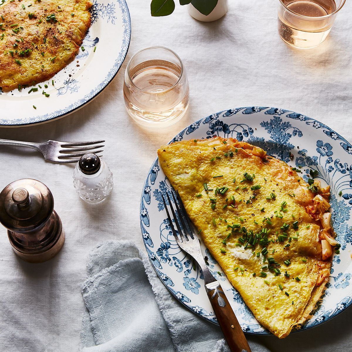 Crispy Kimchi and Cheddar Omelette