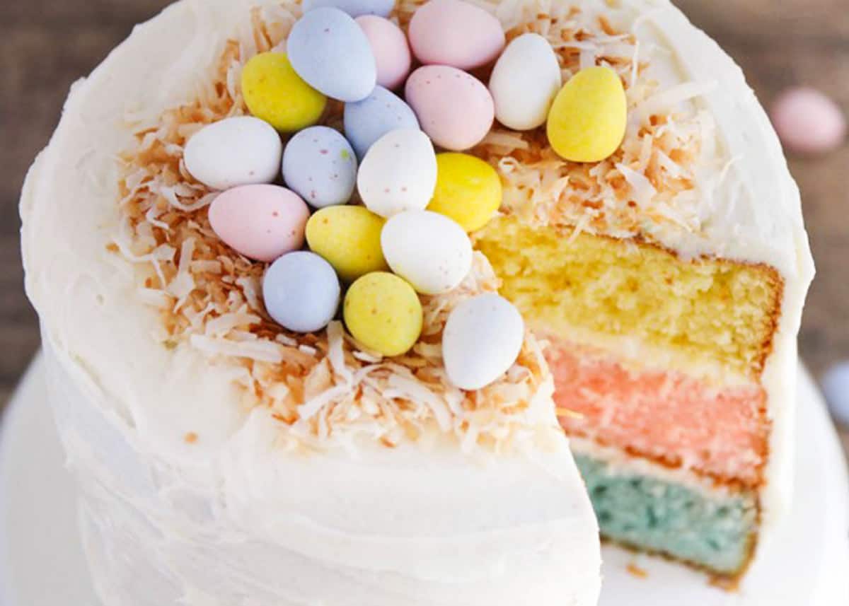 Layered Easter Egg Cake - I Heart Naptime