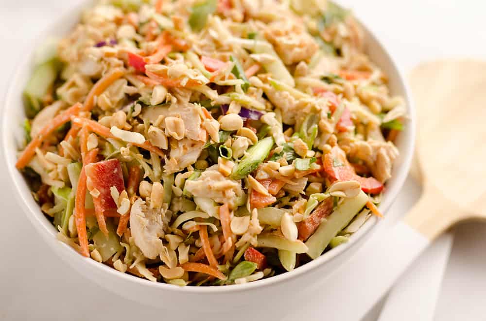 Thai Peanut Chicken Crunch Slaw Salad