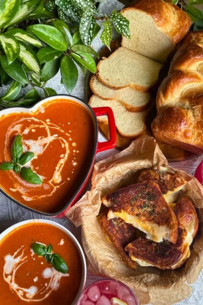 Grilled Cheese Sandwich with Creamy Tomato Soup