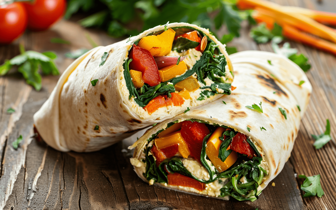 Roasted Veggie Hummus Wrap